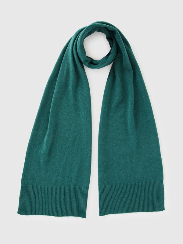 Sciarpa verde in pura lana Merino Donna