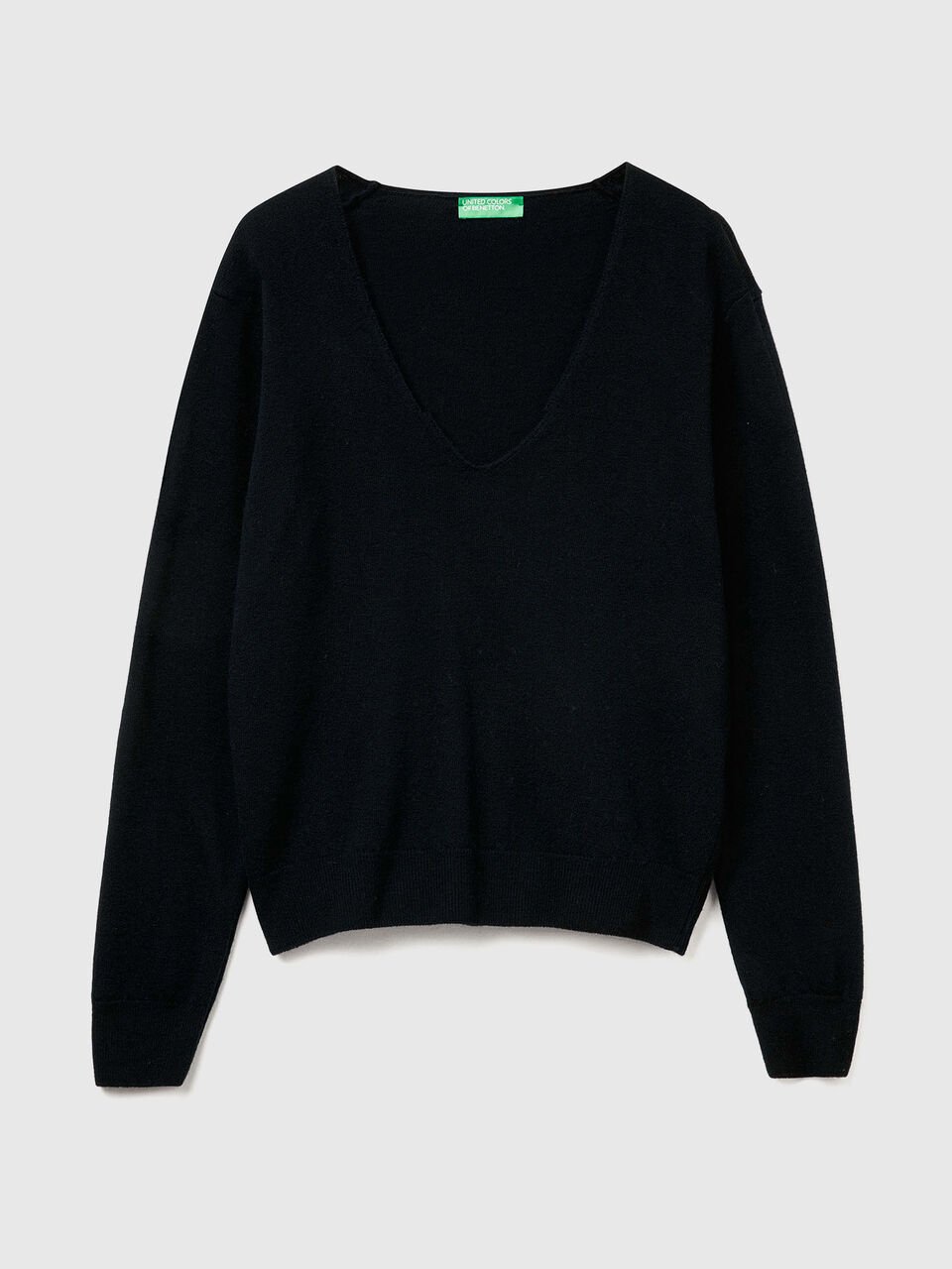 MAGLIA SCOLLO V M/L Donna image number 1