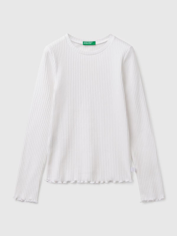 Maglietta slim fit in cotone stretch Bambina