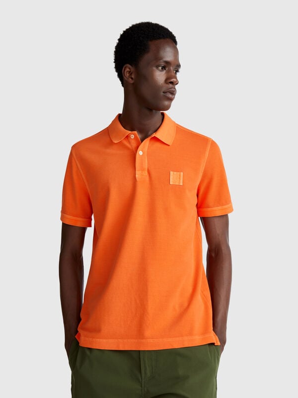 Polo arancione regular fit Uomo