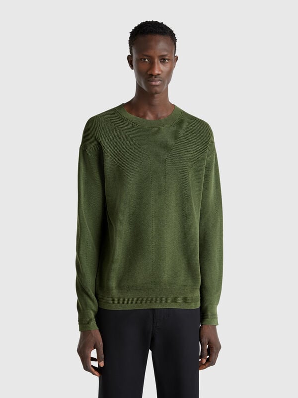 Maglia lavorata in puro cotone Uomo