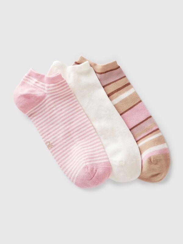 Tre paia di calzini in misto cotone stretch