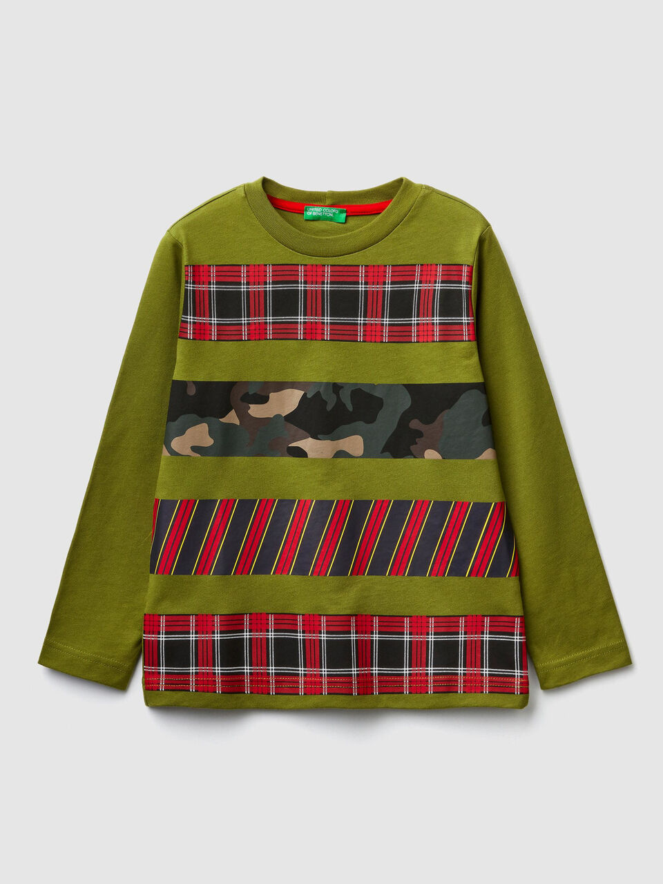 T-shirt con bande stampate image number 1