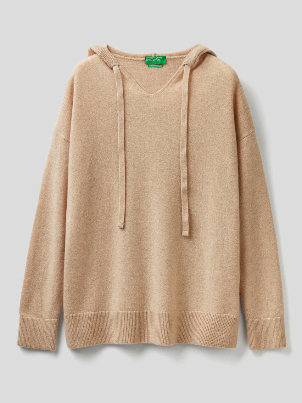 Maglia in puro cashmere con cappuccio image number 1