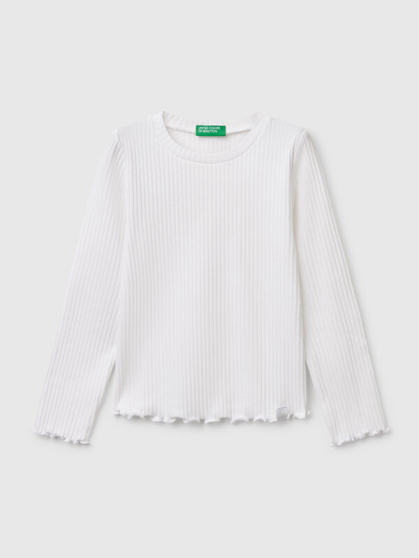 Maglietta slim fit in cotone stretch Bambina