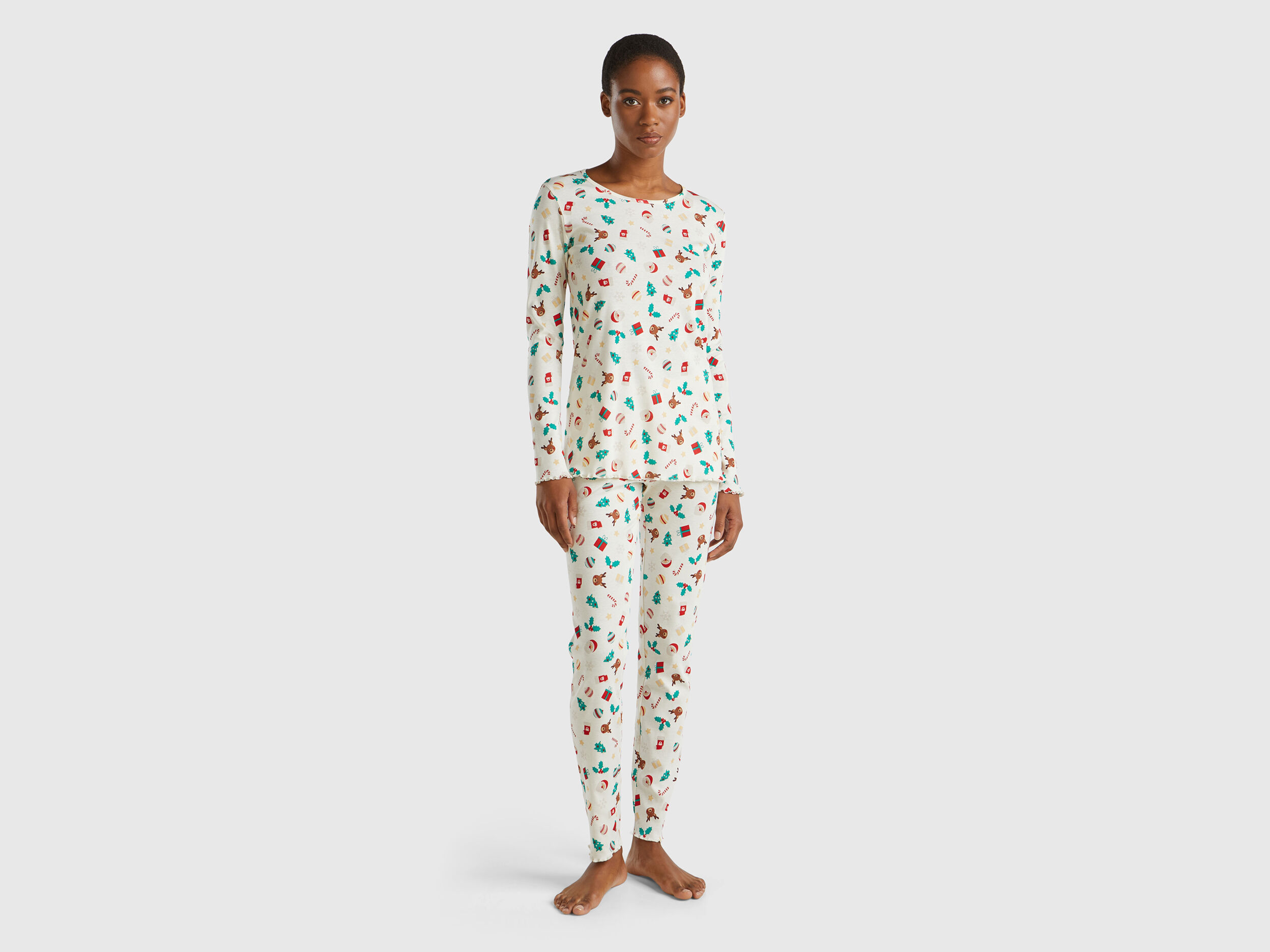 Pigiama natalizio Bianco Panna Benetton