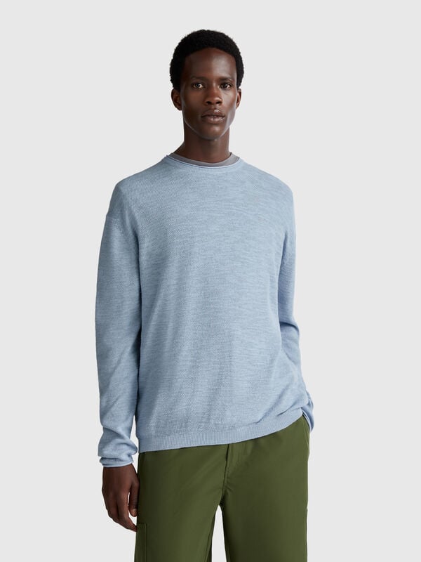 Maglia in misto lino e cotone Uomo