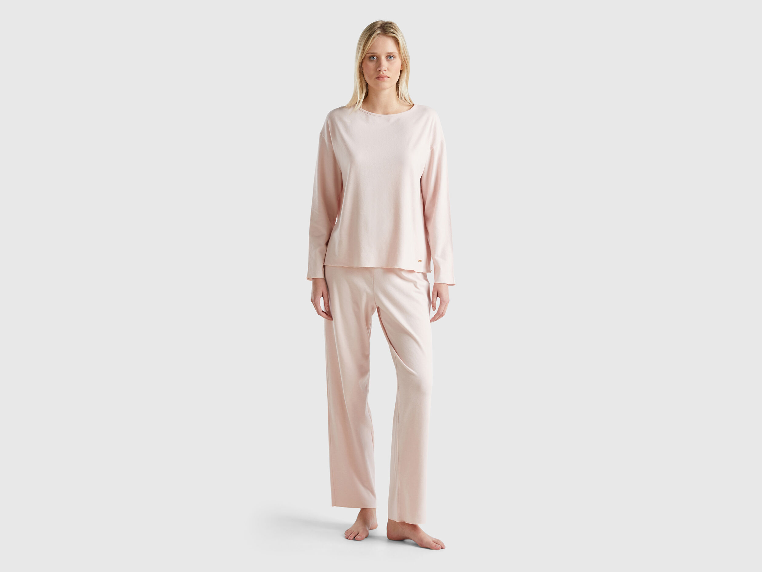 Pigiama in caldo cotone stretch Rosa Tenue Benetton