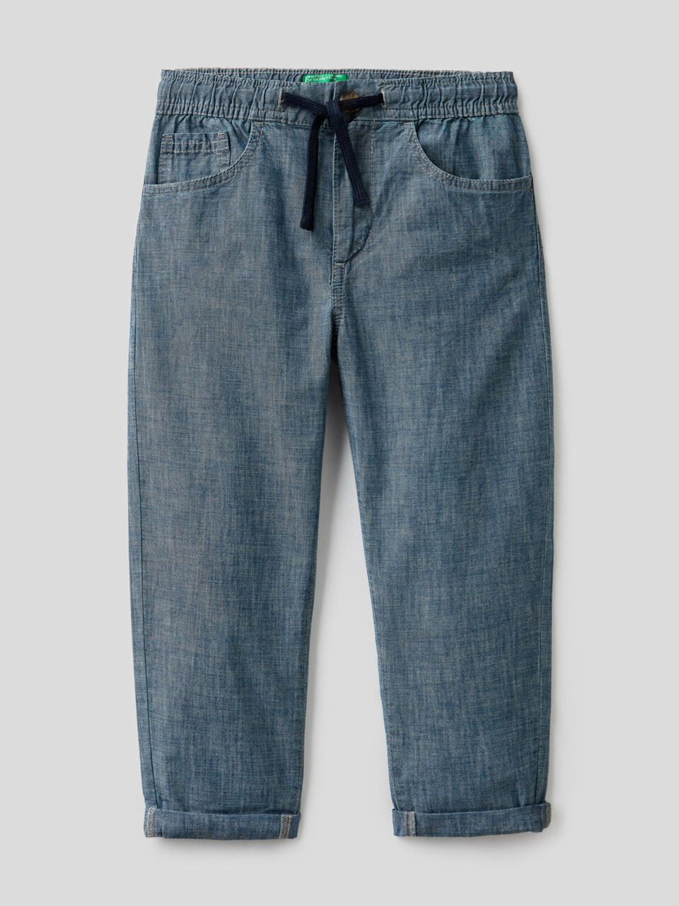 Pantaloni in chambray di puro cotone bio image number null