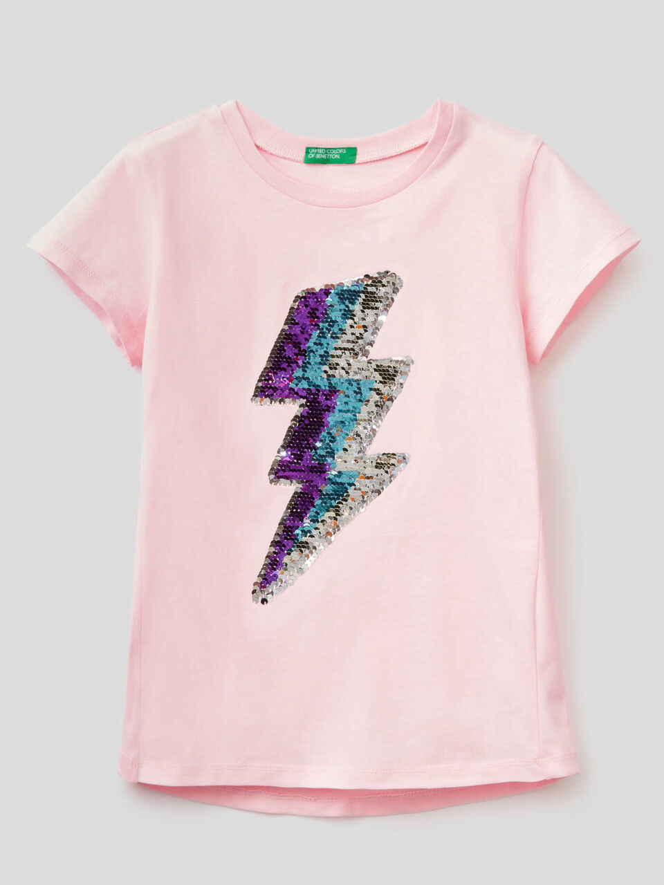 T-shirt in cotone con paillettes image number 1