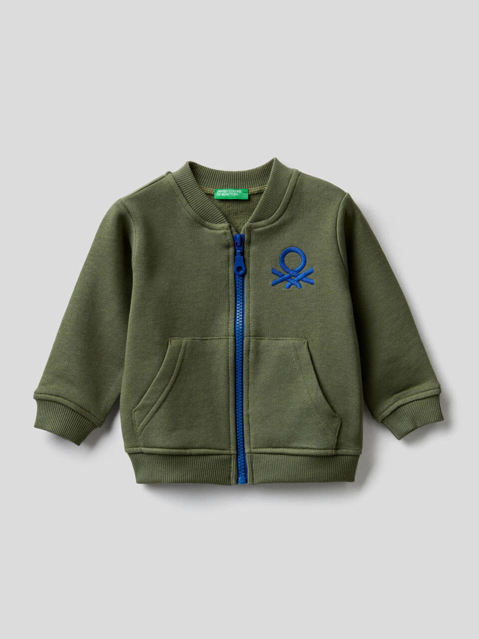 Felpa con zip in 100% cotone image number 1