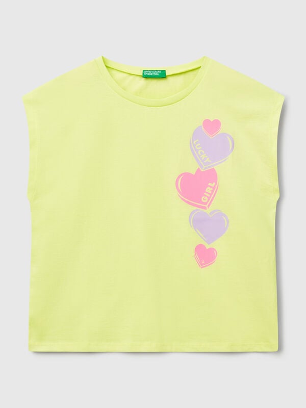 T-shirt con stampa fluo Bambina