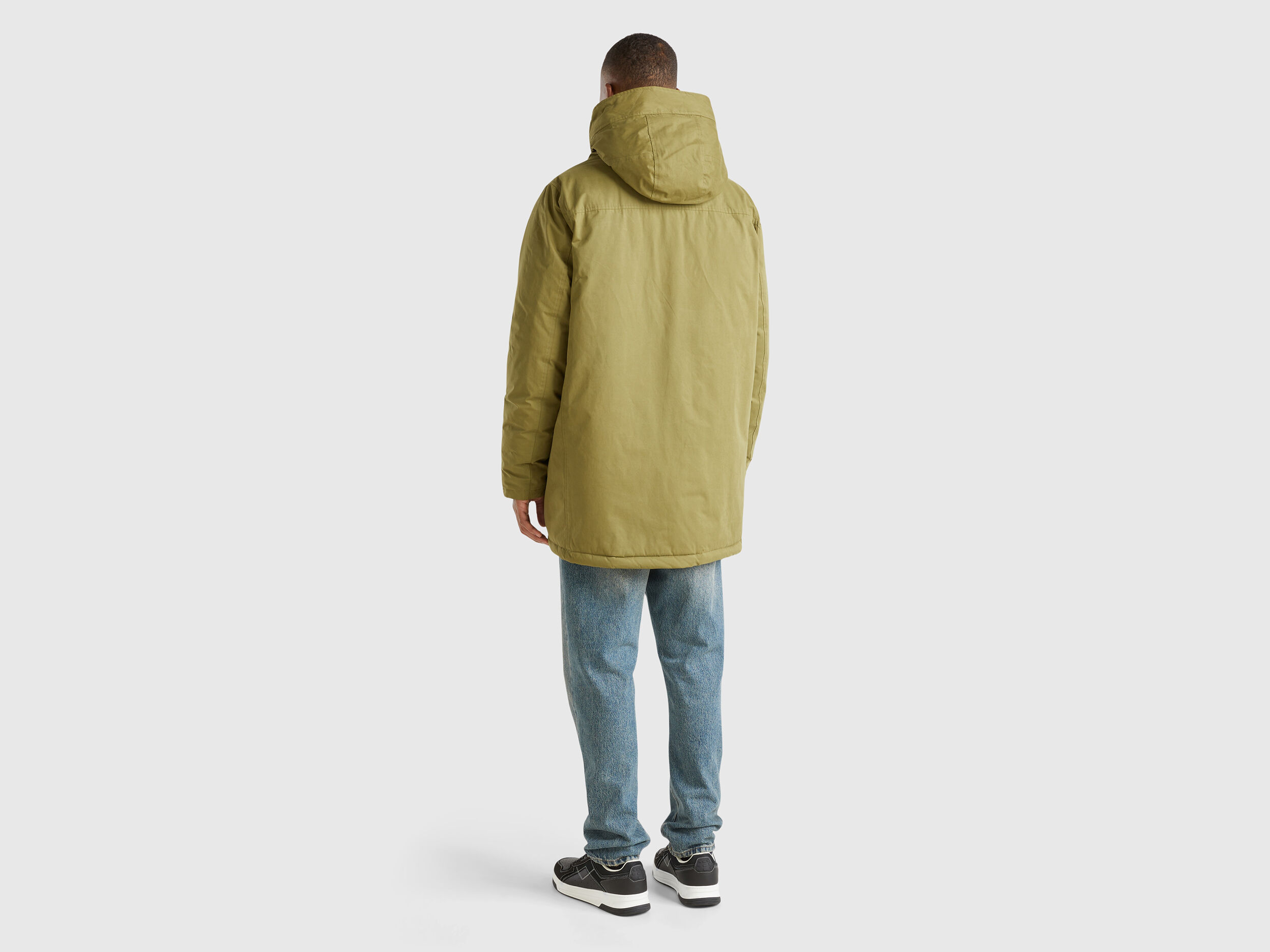 Parka imbottito in nylon Verde Militare Benetton
