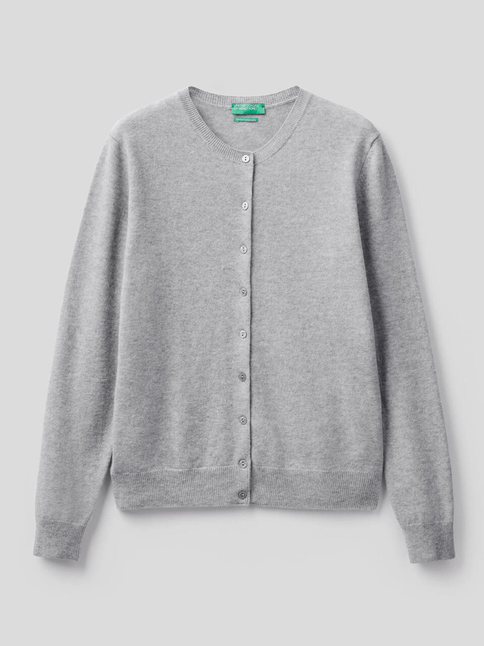 Cardigan girocollo in pura lana vergine image number 1