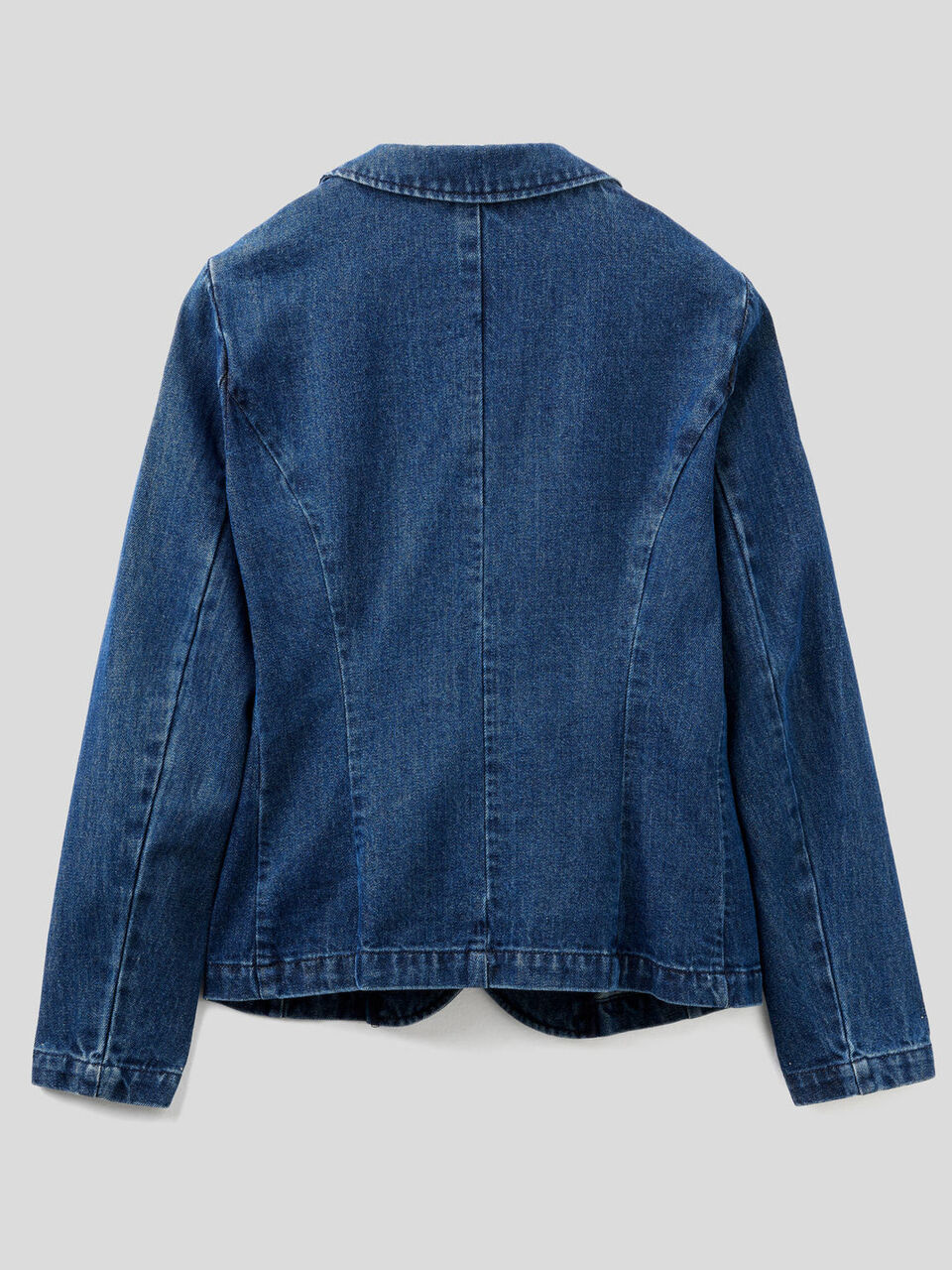 Blazer sciancrato in denim di cotone image number 2