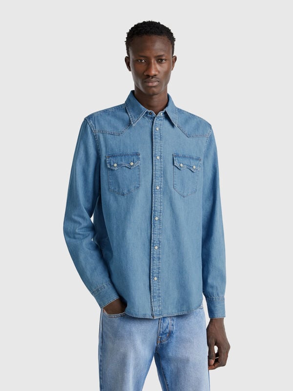 Camicia western di jeans Uomo