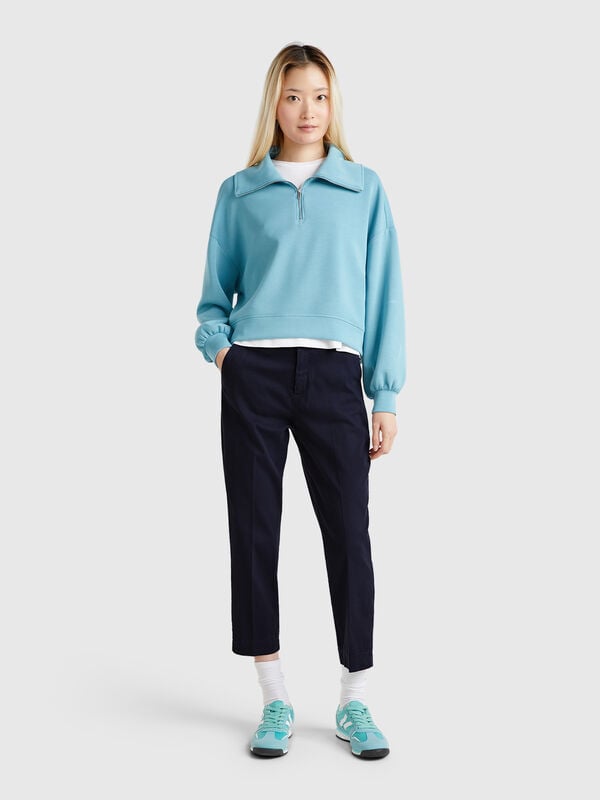 Chino cropped in cotone stretch Donna