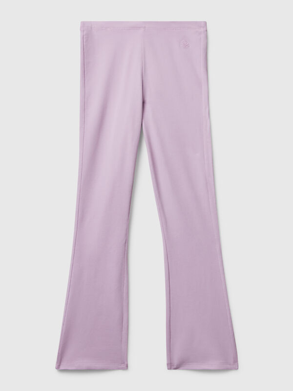 Leggings a zampa in cotone stretch Bambina