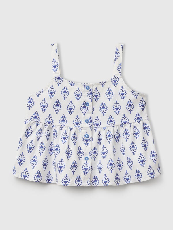 Top fantasia in puro cotone Bambina