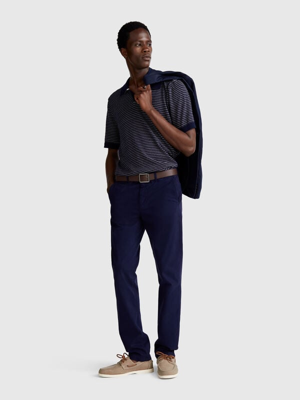 Chino blu notte slim fit  Uomo