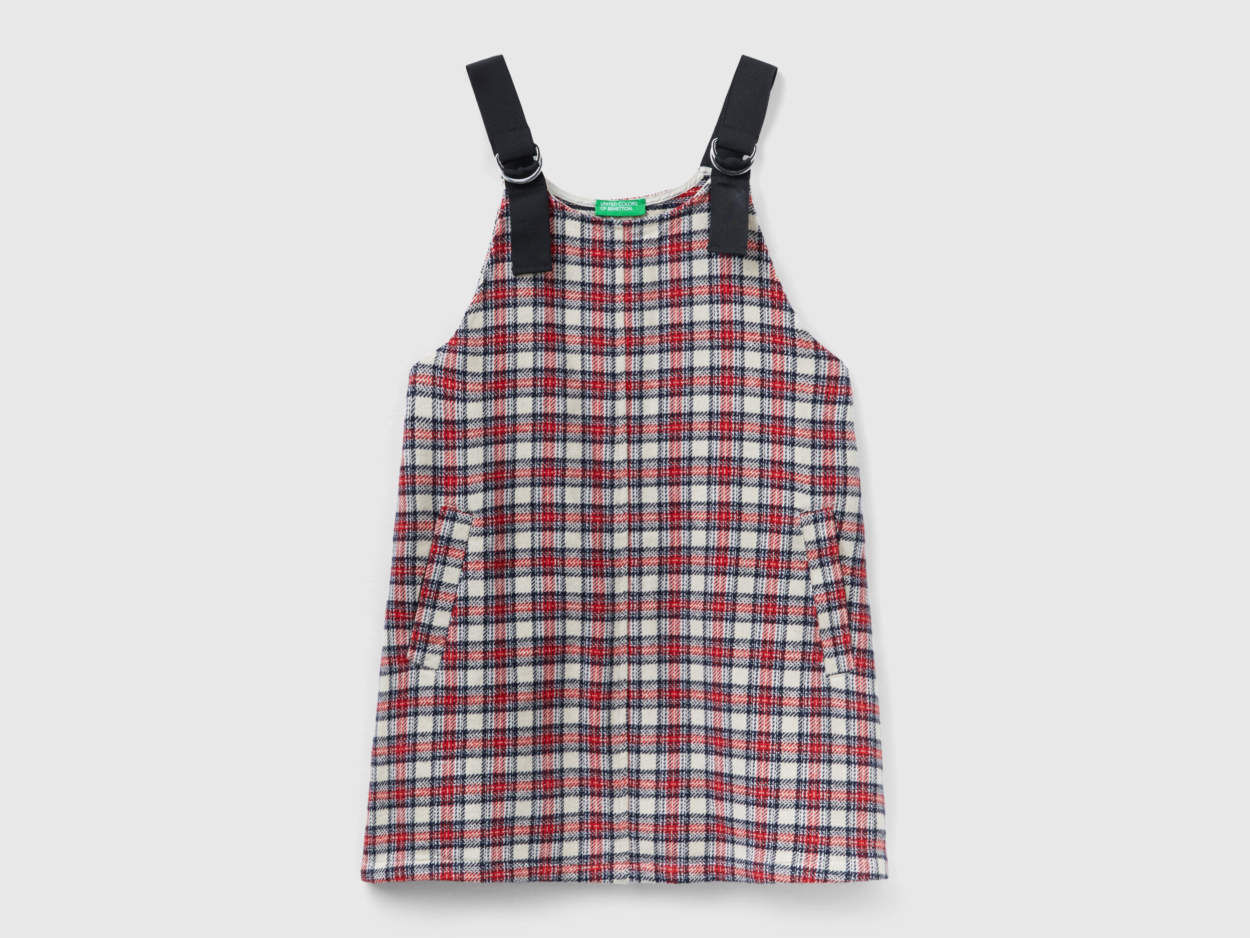 Abito salopette a quadri Multi color Bambina Benetton