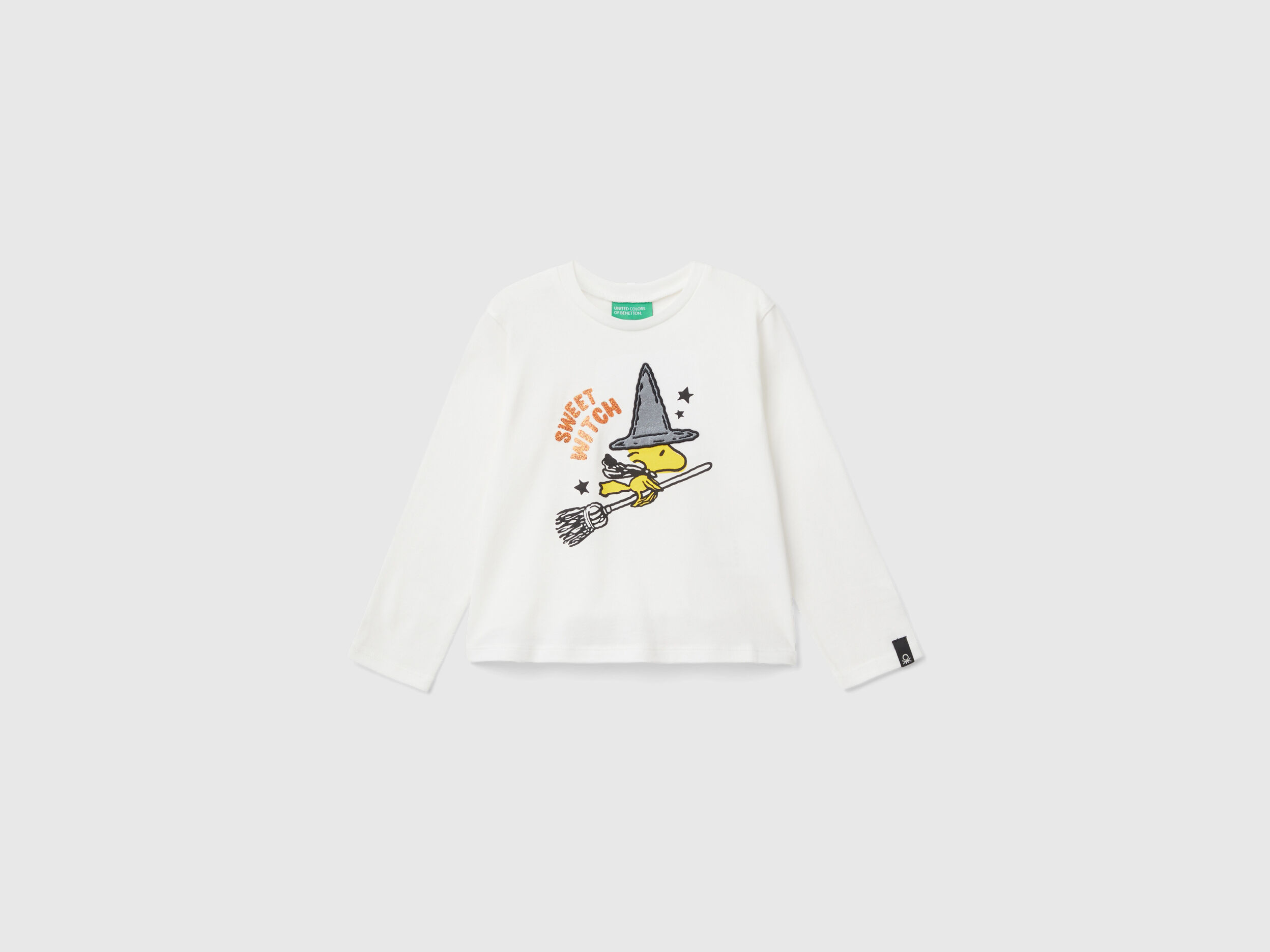 Maglietta Peanuts con stampa glitterata Bianco Panna Benetton