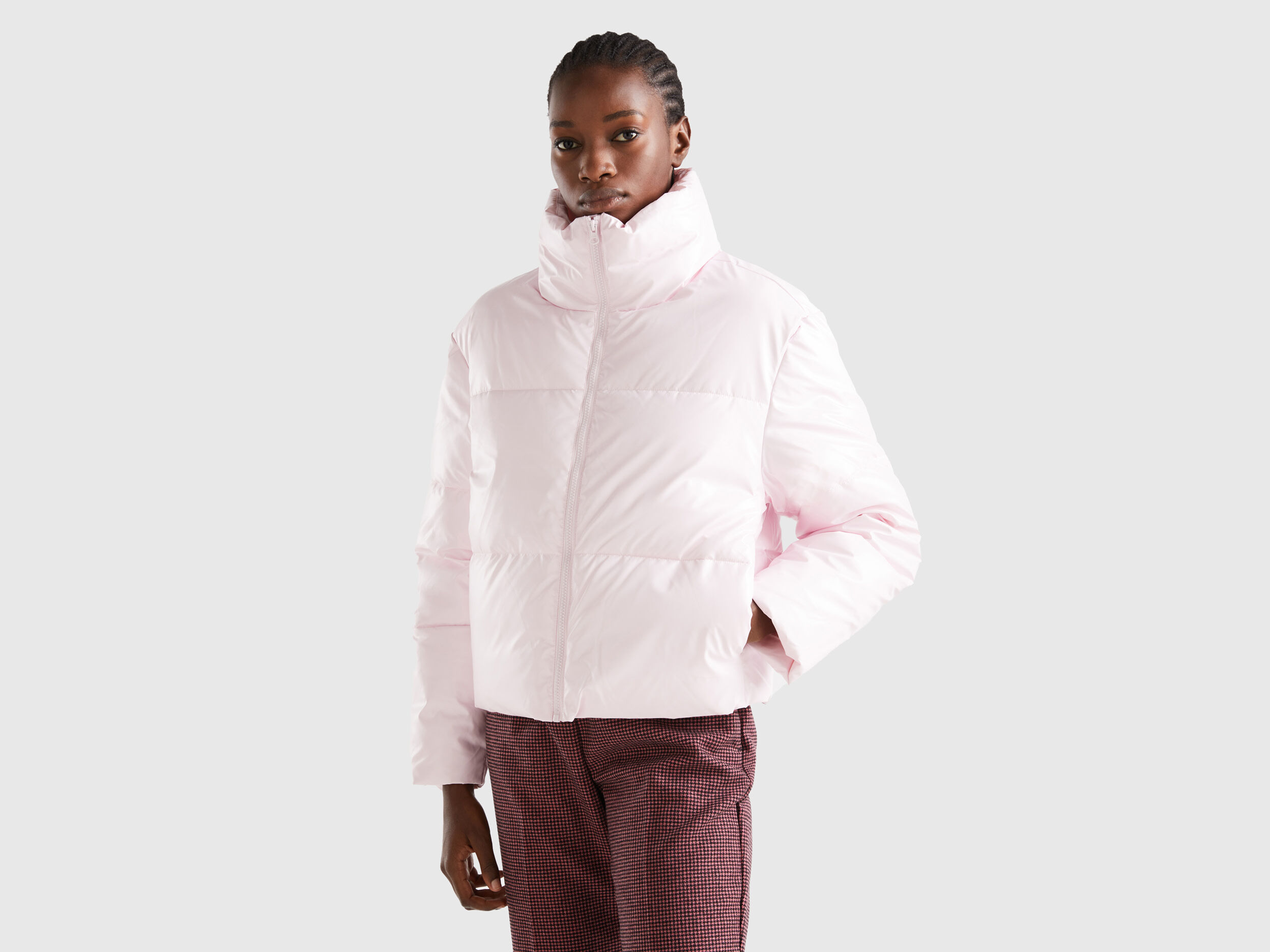Piumino imbottito in ovatta Rosa Tenue Donna Benetton