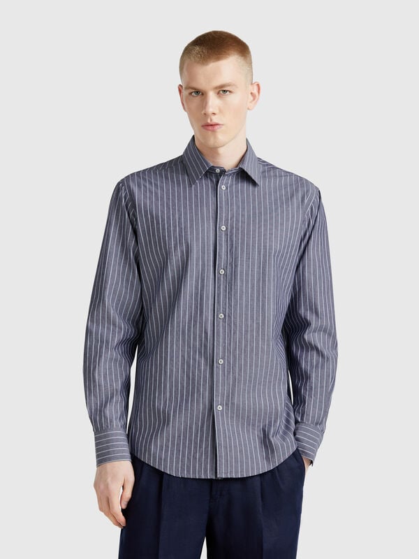 Camicia a righe regular fit Uomo