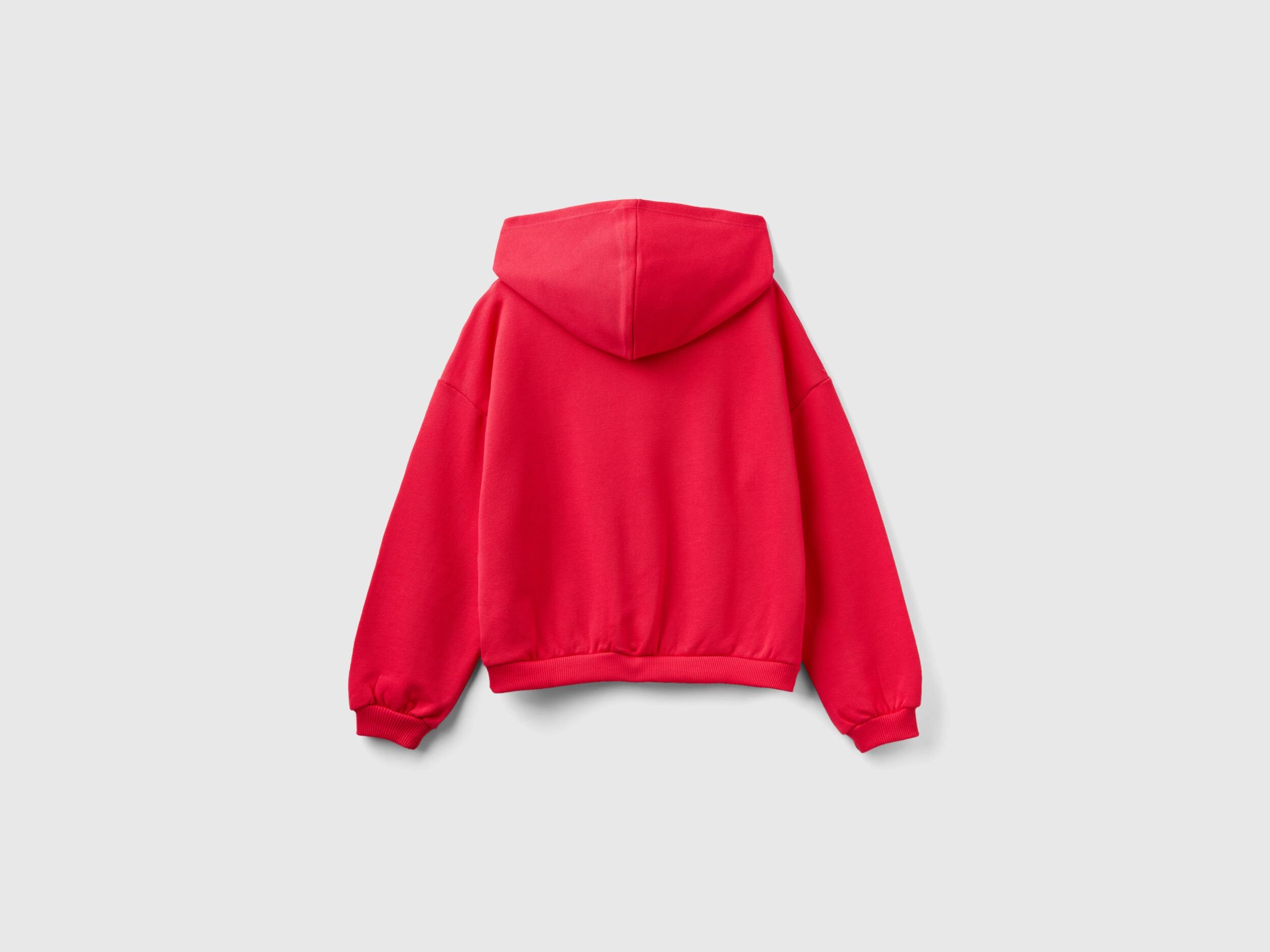 Felpa con cappuccio e maxi logo Fucsia Bambina Benetton