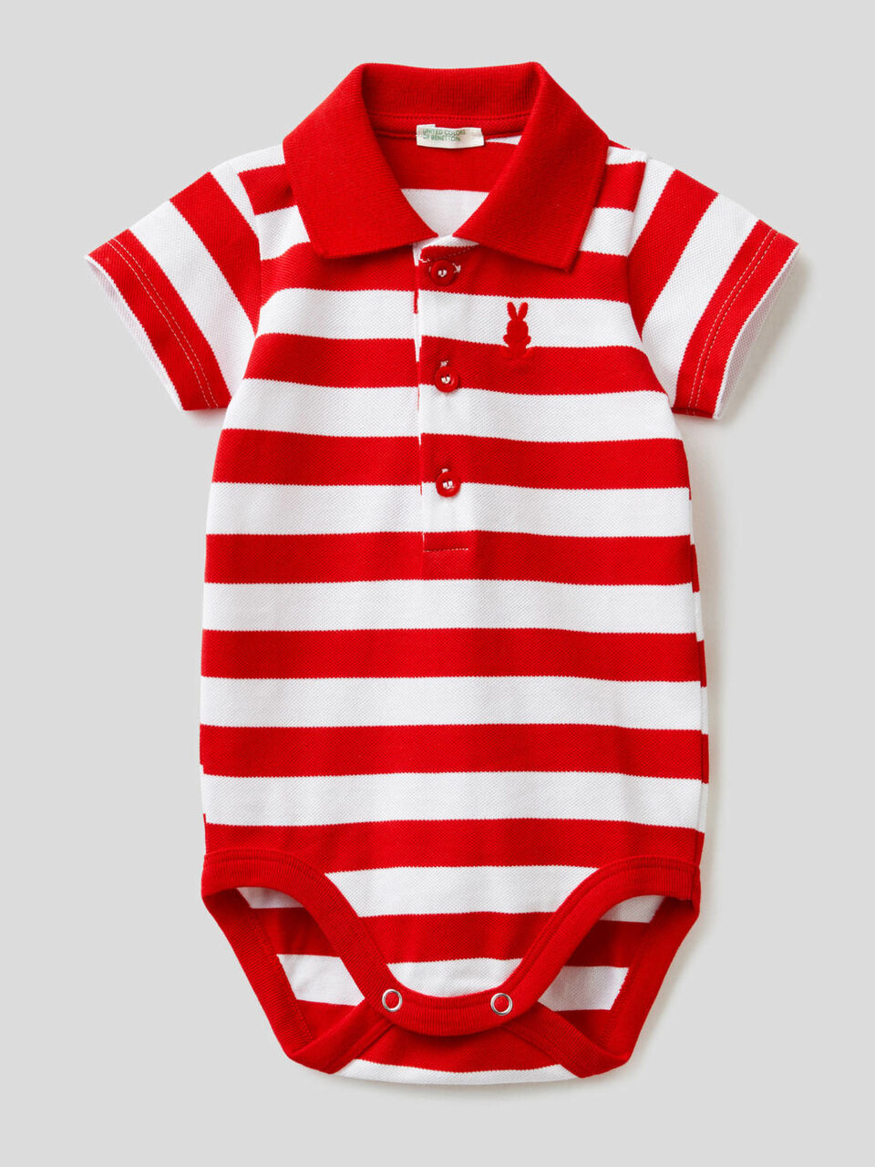 Body a polo in cotone elasticizzato image number 1