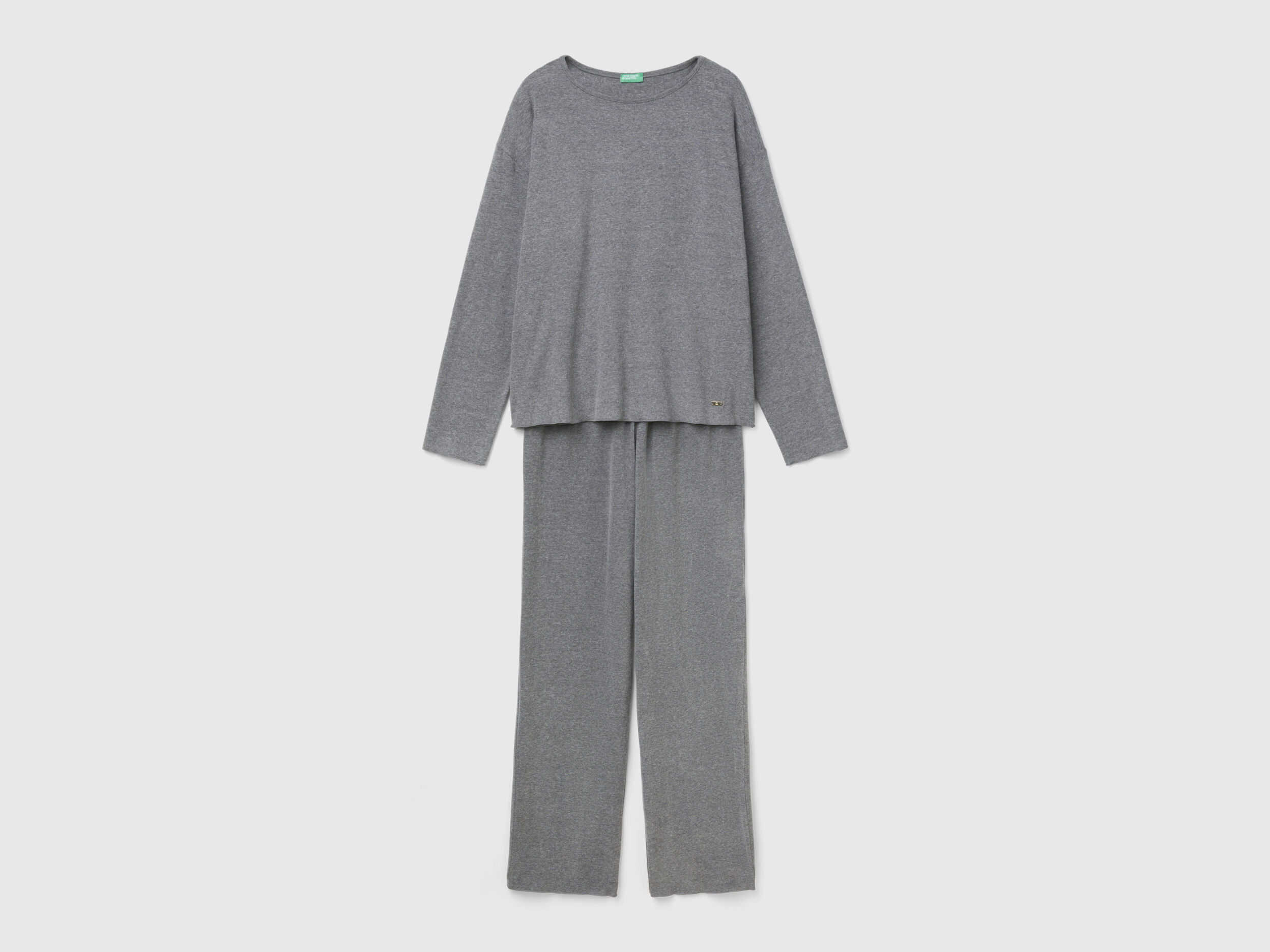 Pigiama in caldo cotone stretch Grigio Benetton