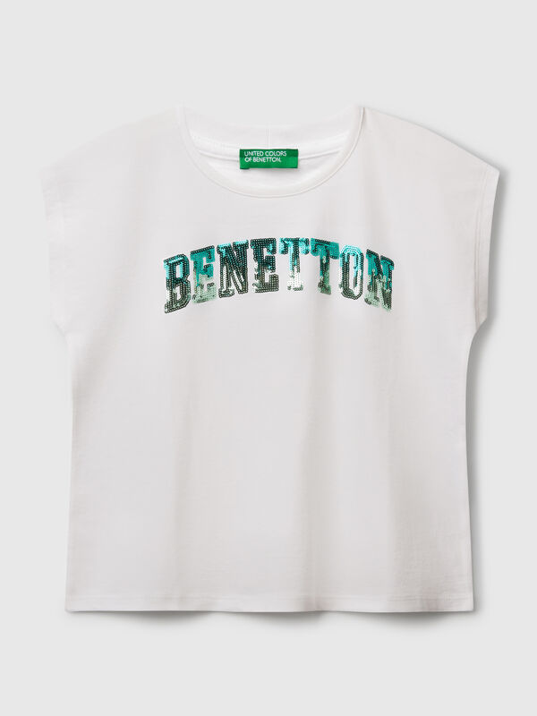 T-shirt con paillettes Bambina
