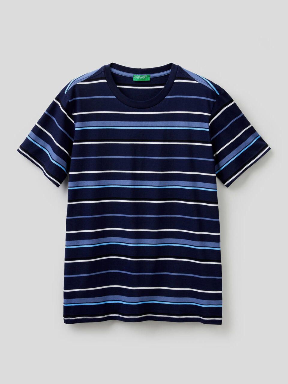 T-shirt a righe in 100% cotone image number 1