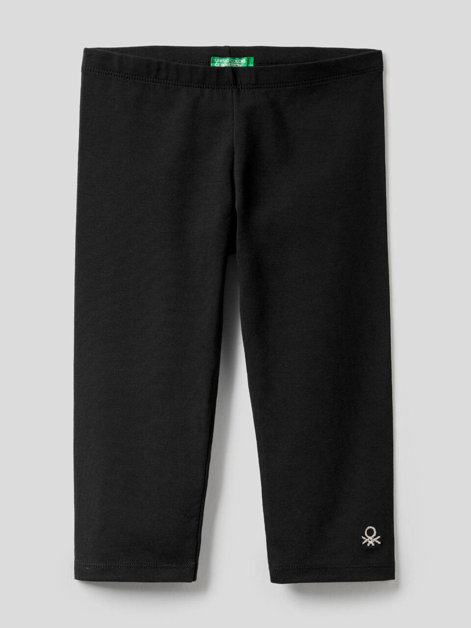 Leggings a 3/4 in cotone stretch image number 1
