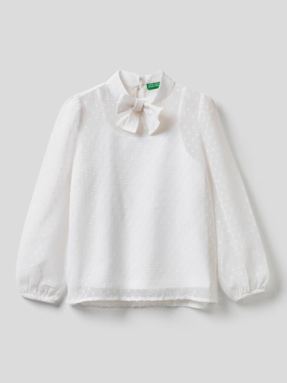 Blusa con fiocco sul collo image number 1