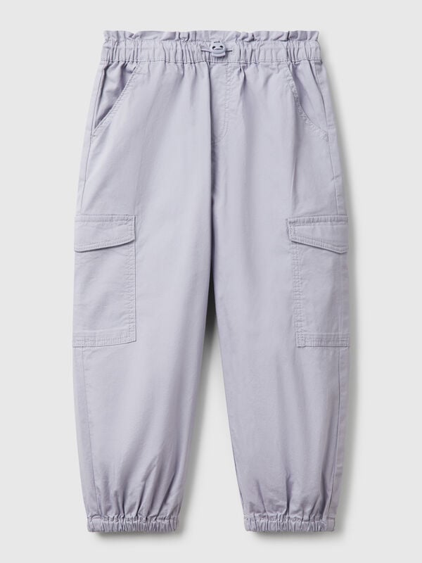 Pantaloni cargo in cotone stretch Bambina