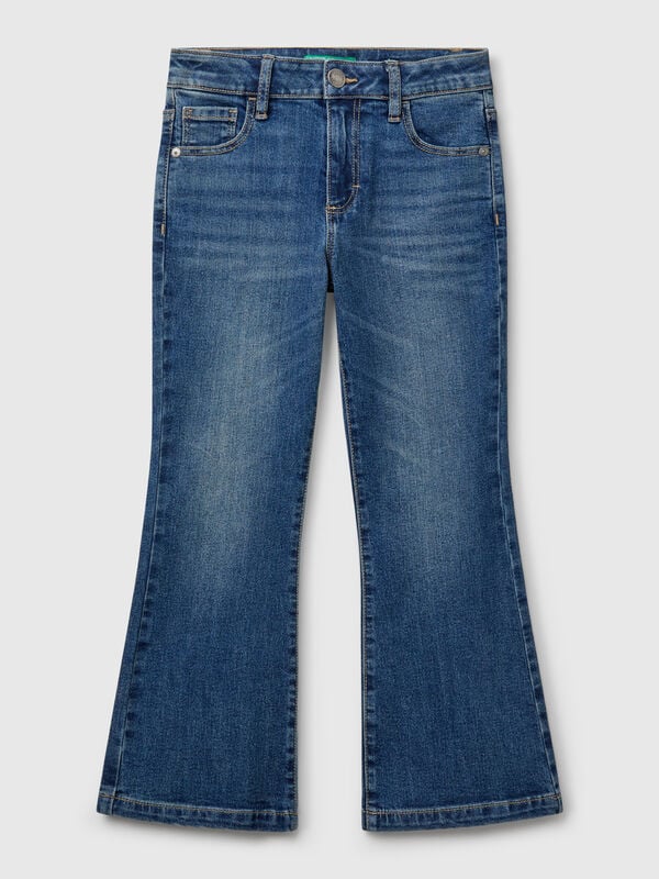 Jeans cinque tasche a zampa Bambina