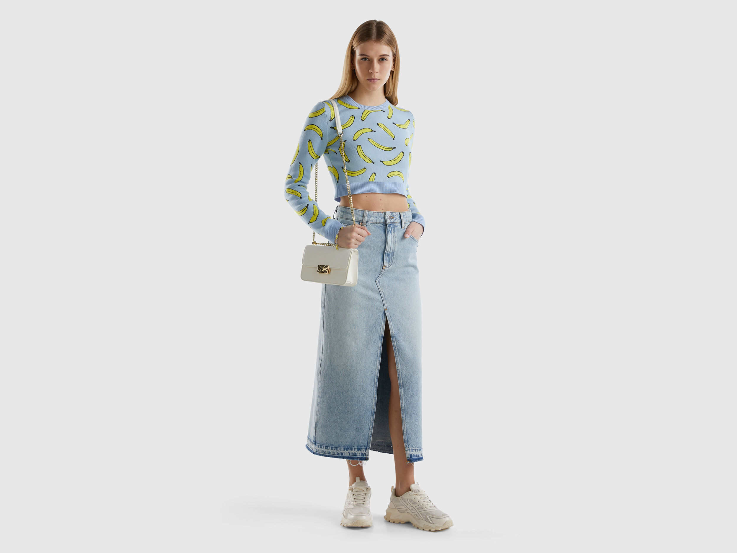 Gonna lunga jeans benetton cheap