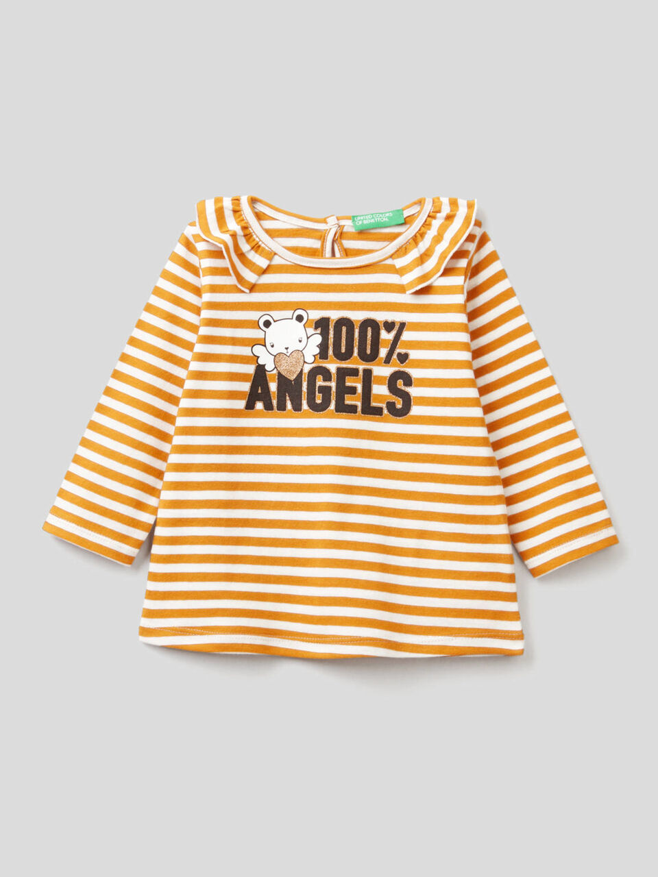 T-shirt a righe in cotone biologico image number 1