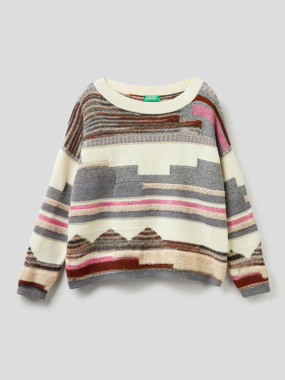 Maglia multicolor con disegni ad intarsio image number 1
