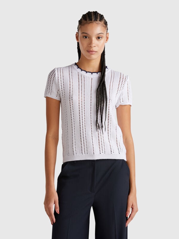 Maglia traforata in puro cotone Donna