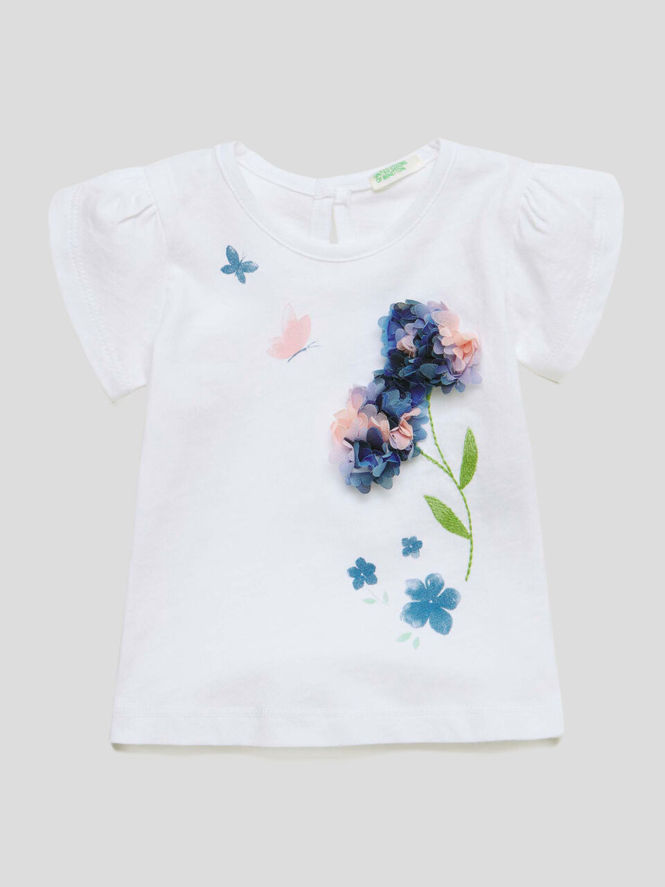 T-shirt con stampa e ricamo image number 1