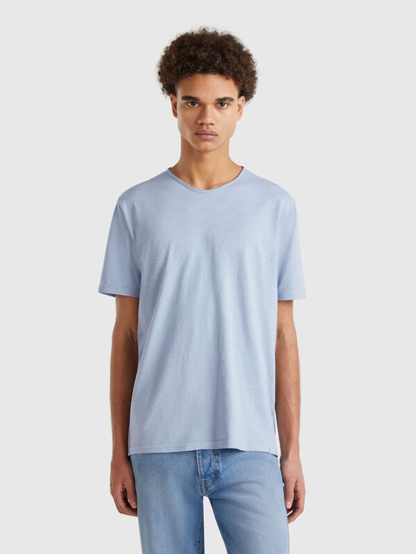T-shirt carta da zucchero in cotone fiammato Uomo