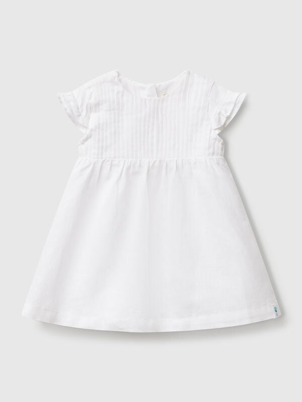 Vestito in misto lino e cotone Baby