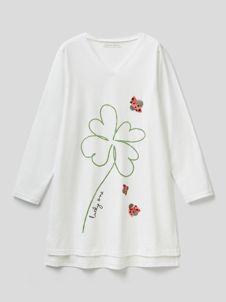 Maxi t-shirt in puro cotone biologico image number 1