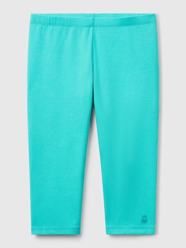 Leggings al ginocchio in cotone stretch Bambina