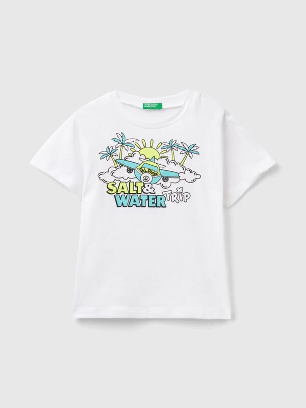 T-shirt con stampa e dettagli fluo Bambino