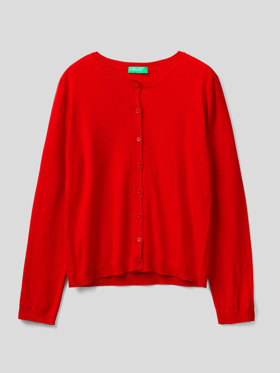 Cardigan girocollo in misto cotone image number 1
