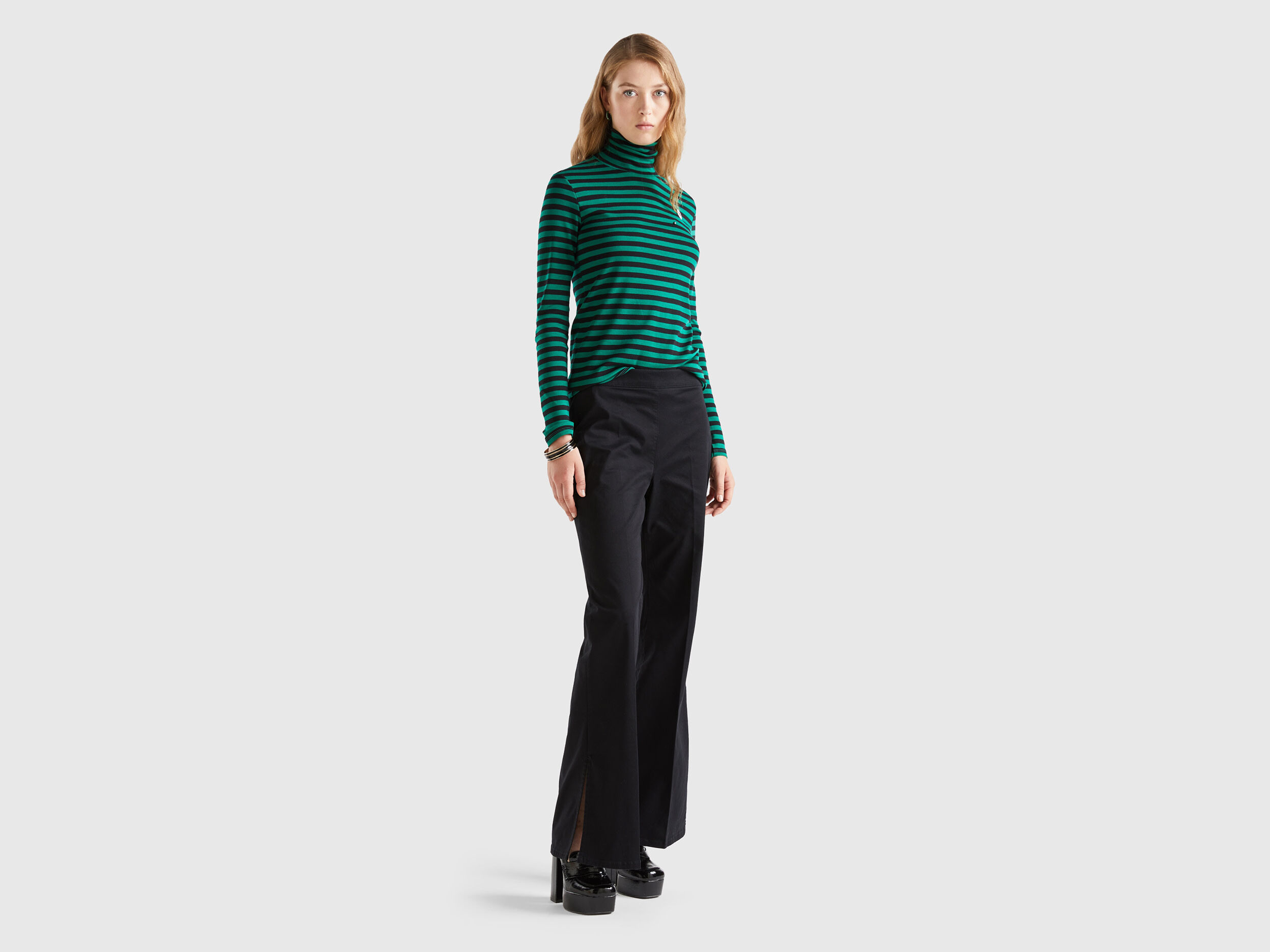 Pantaloni a zampa benetton online