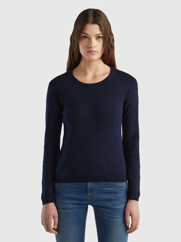 Maglia girocollo in puro cotone Donna
